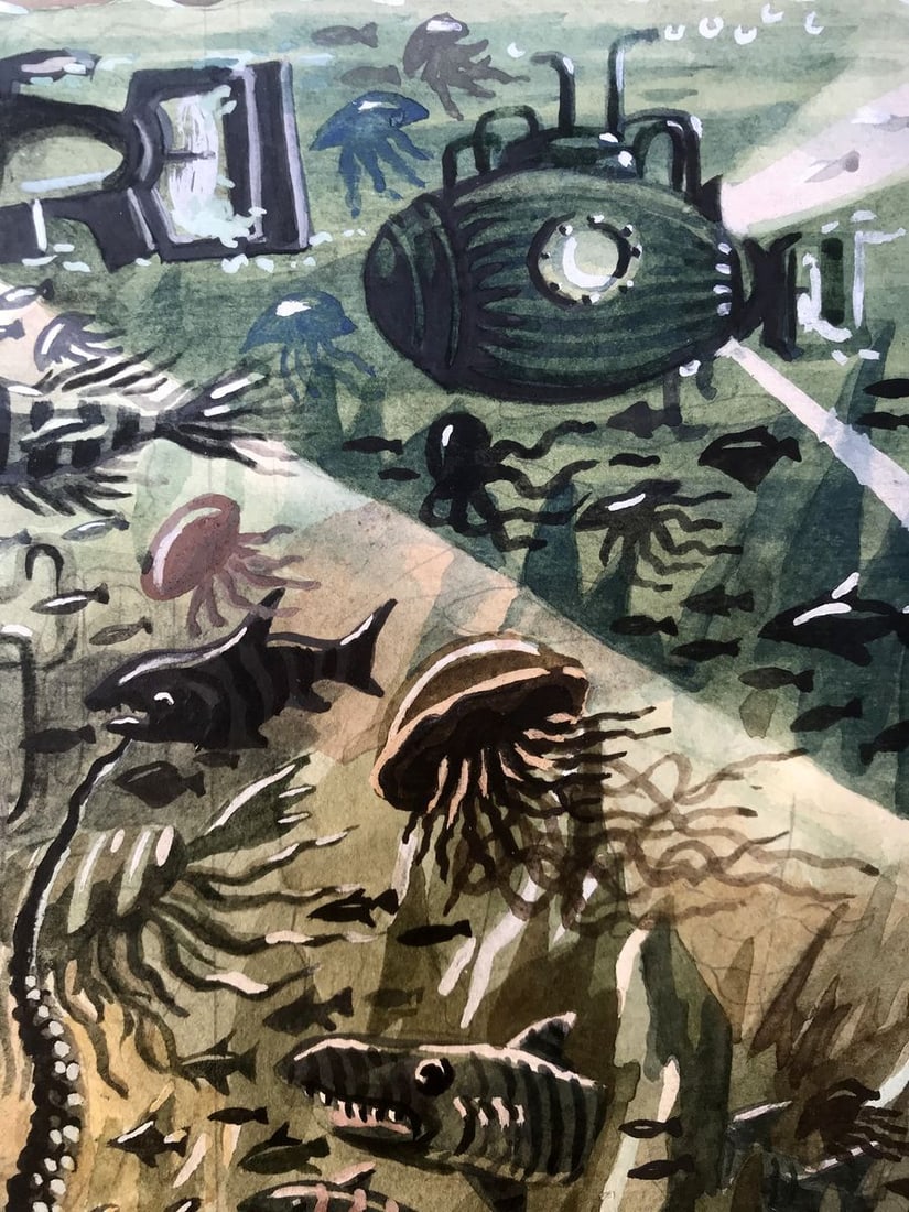 Watercolor painting Undersea world Alexander Arkadievich Litvinov - 9