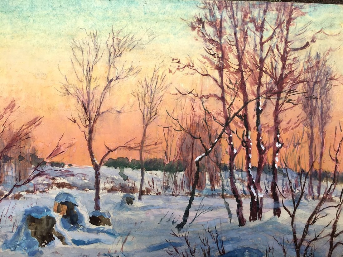 Watercolor painting Winter morning Cherkas A.G. - 9