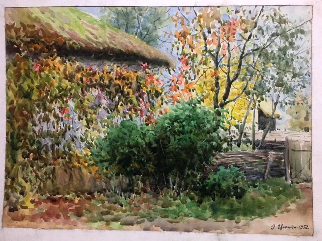 Watercolor painting Grapes near my house Ivan Kirillovich Tsyupka - 2