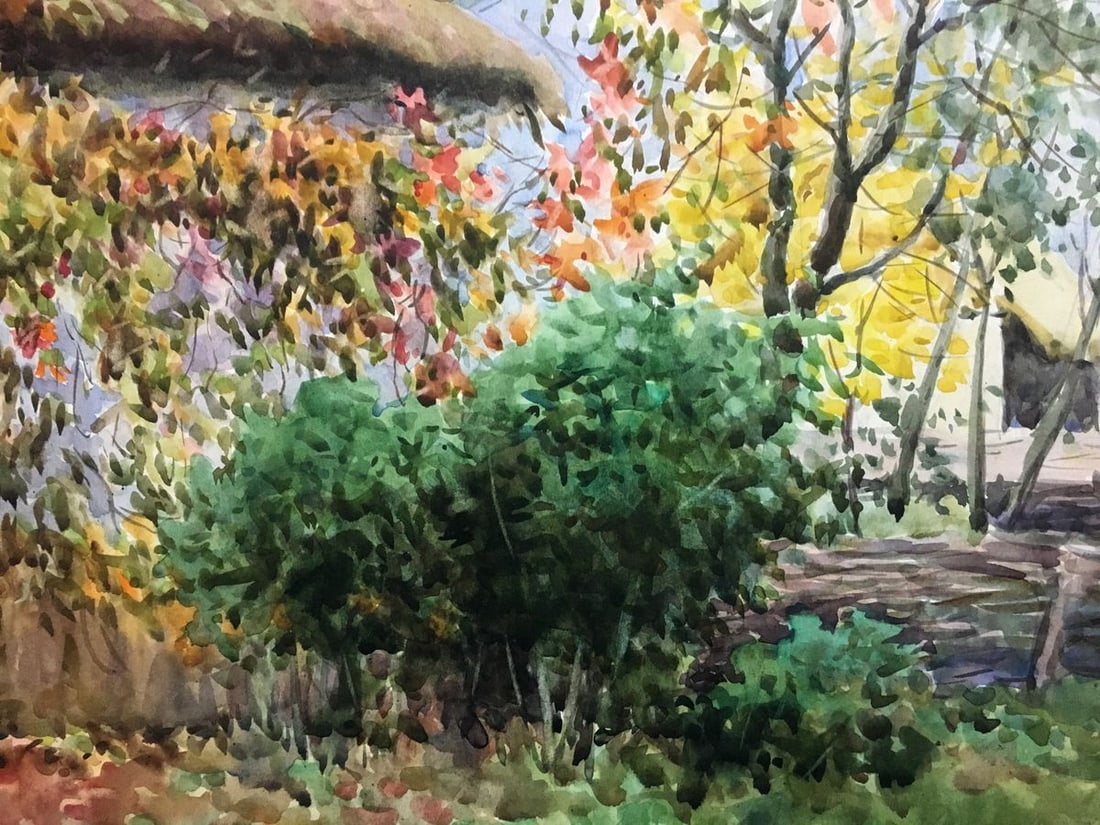 Watercolor painting Grapes near my house Ivan Kirillovich Tsyupka - 4