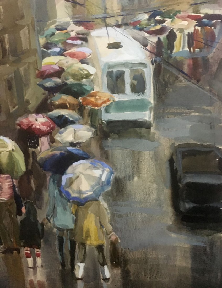 Watercolor painting Rain Palazhchenko Irina - 4
