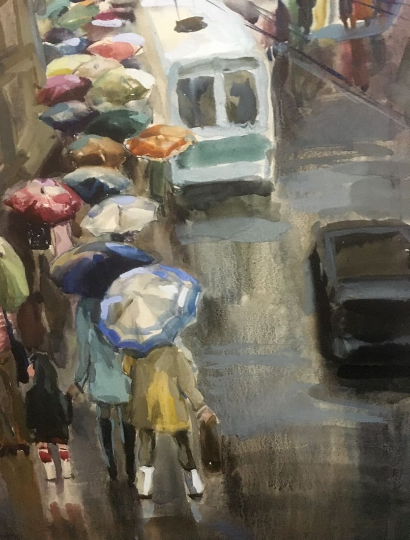 Watercolor painting Rain Palazhchenko Irina - 5