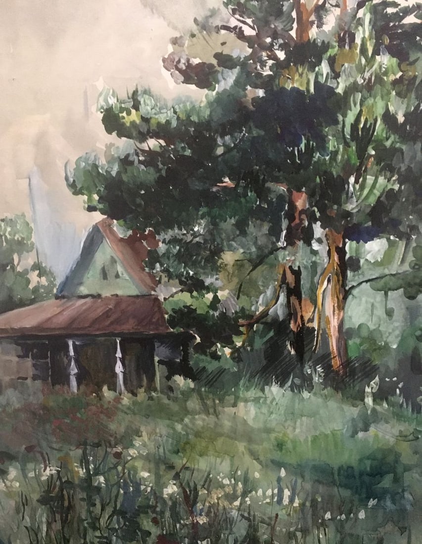 Watercolor painting House on the outskirts Palazhchenko Irina - 2