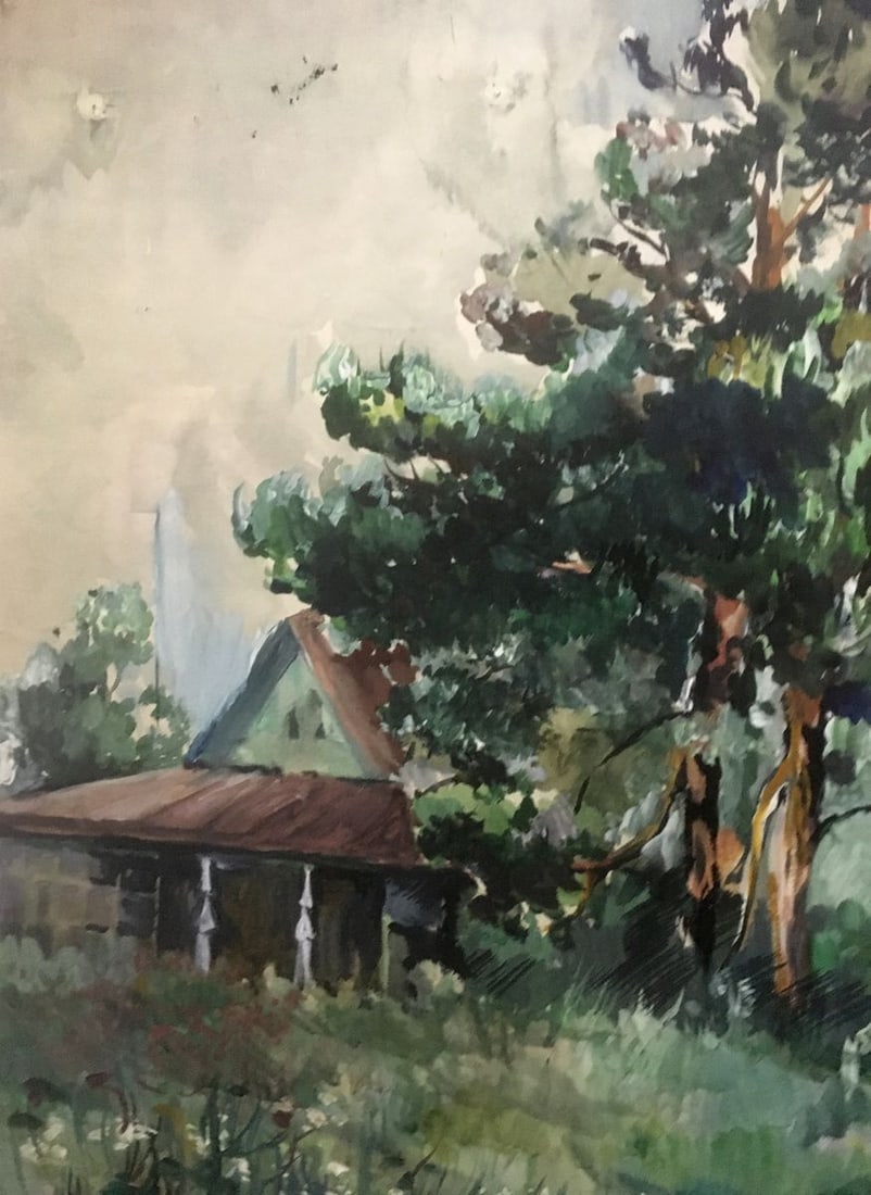 Watercolor painting House on the outskirts Palazhchenko Irina - 4