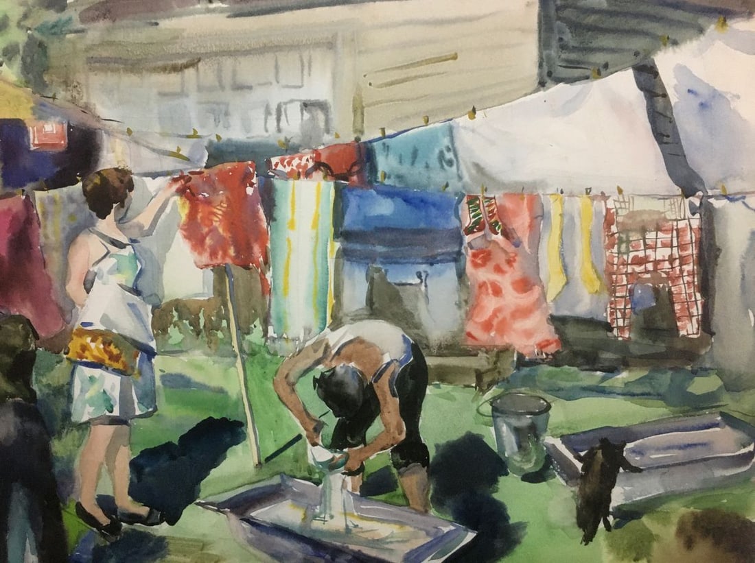 Watercolor painting Cleaning Palazhchenko Irina - 4