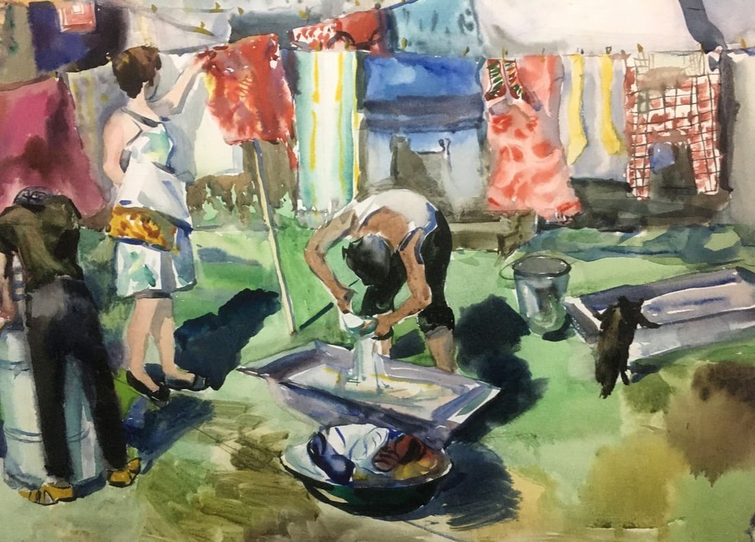 Watercolor painting Cleaning Palazhchenko Irina - 5