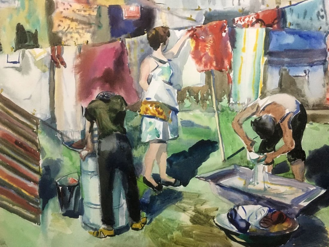 Watercolor painting Cleaning Palazhchenko Irina - 7