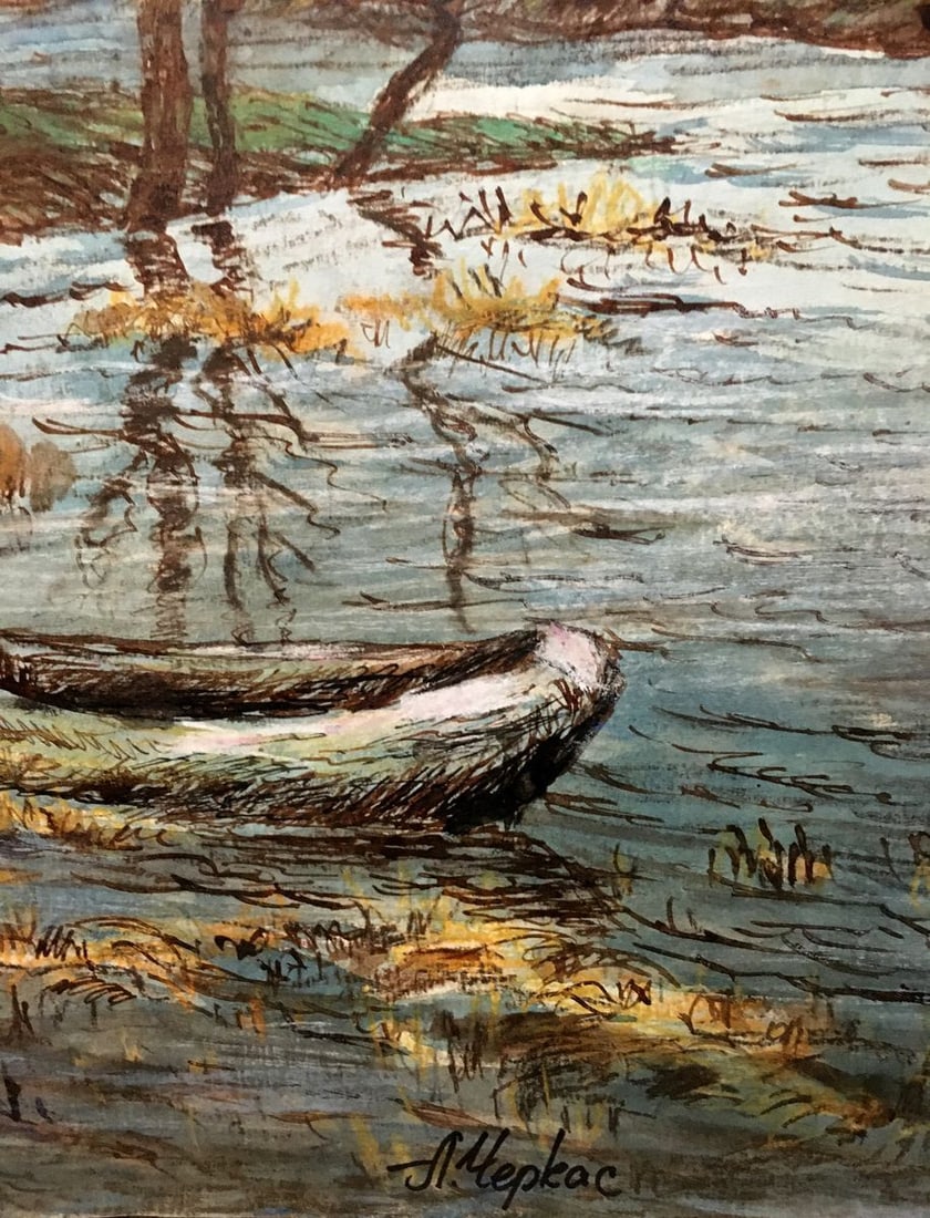 Watercolor painting River walk Cherkas A.G. - 2
