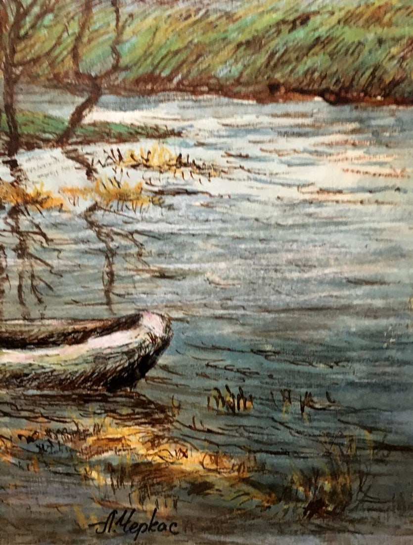 Watercolor painting River walk Cherkas A.G. - 3