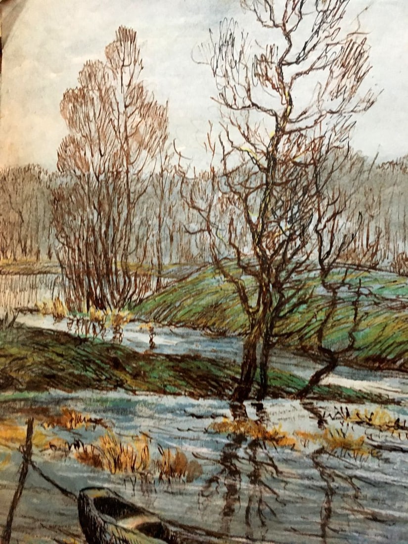 Watercolor painting River walk Cherkas A.G. - 5