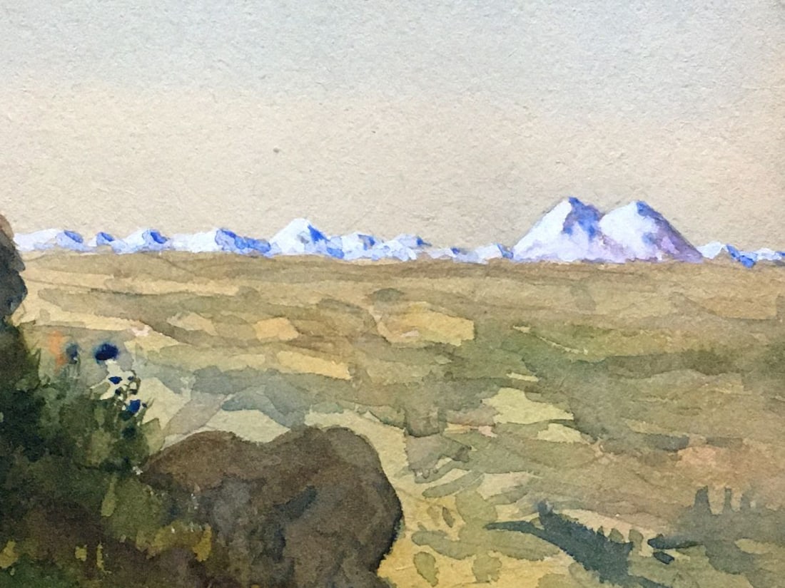 Watercolor painting Mountain landscape Dmitry Lednev - 5