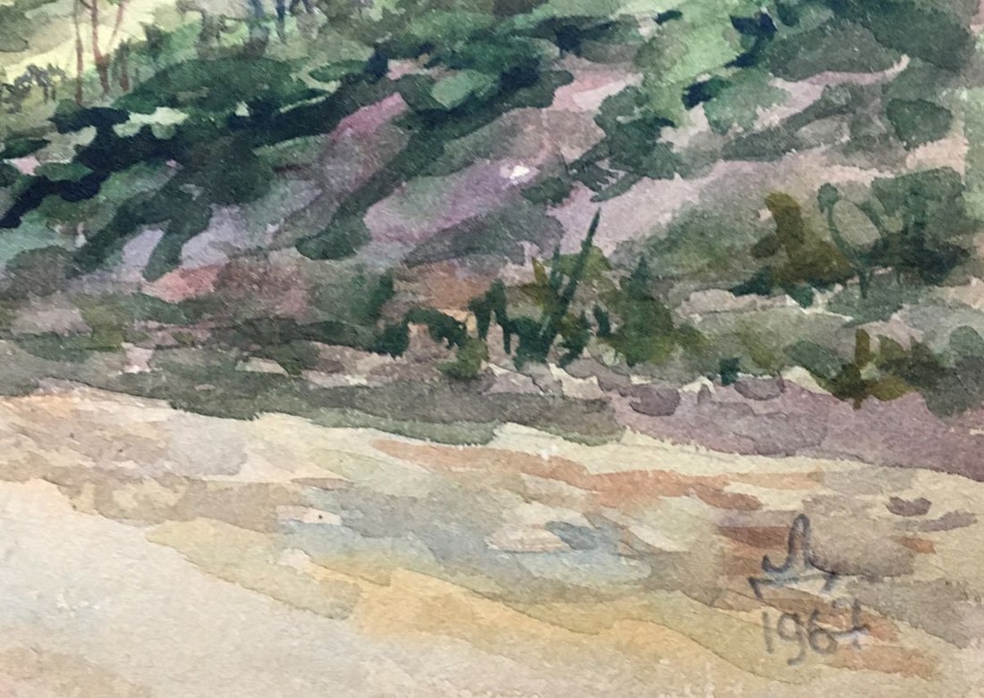 Watercolor painting Road to the city Dmitry Lednev - 3