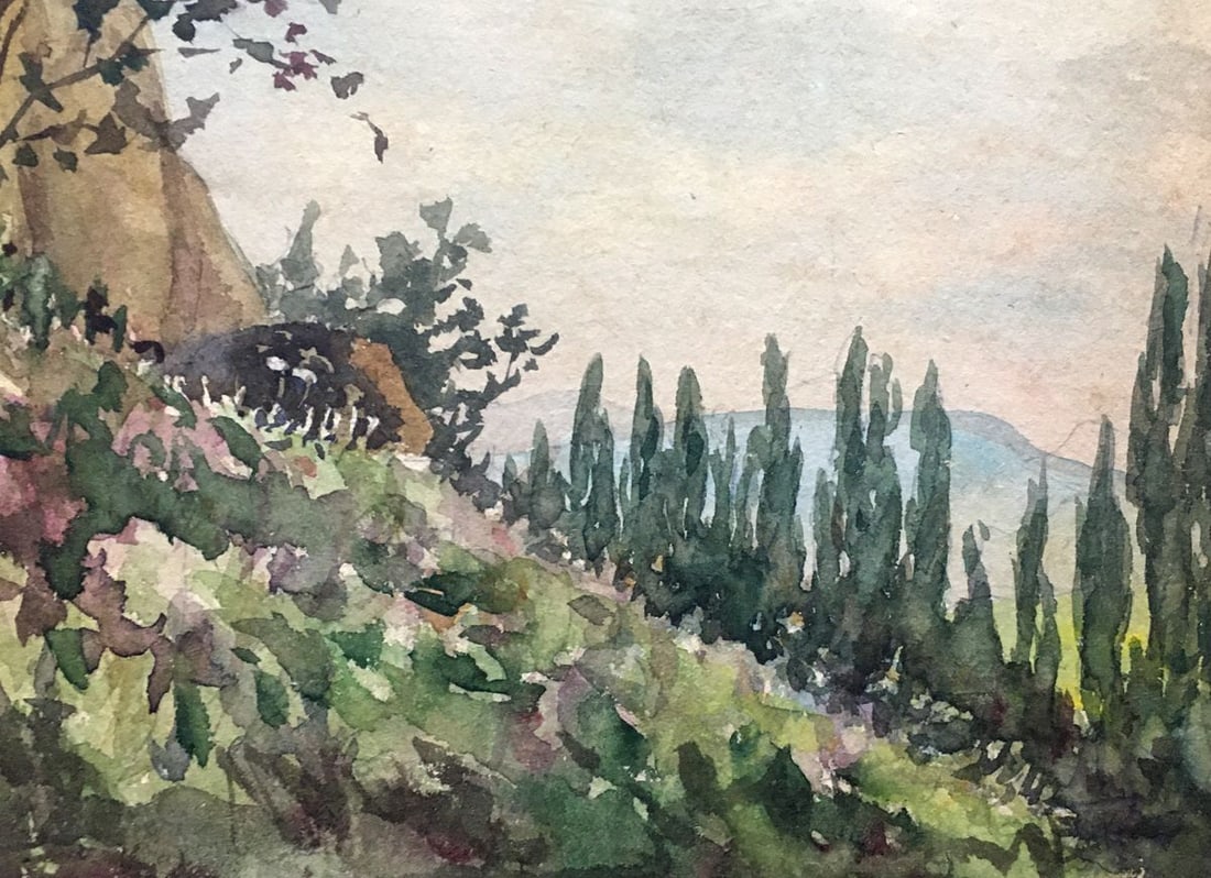 Watercolor painting Cliffs Dmitry Lednev - 3