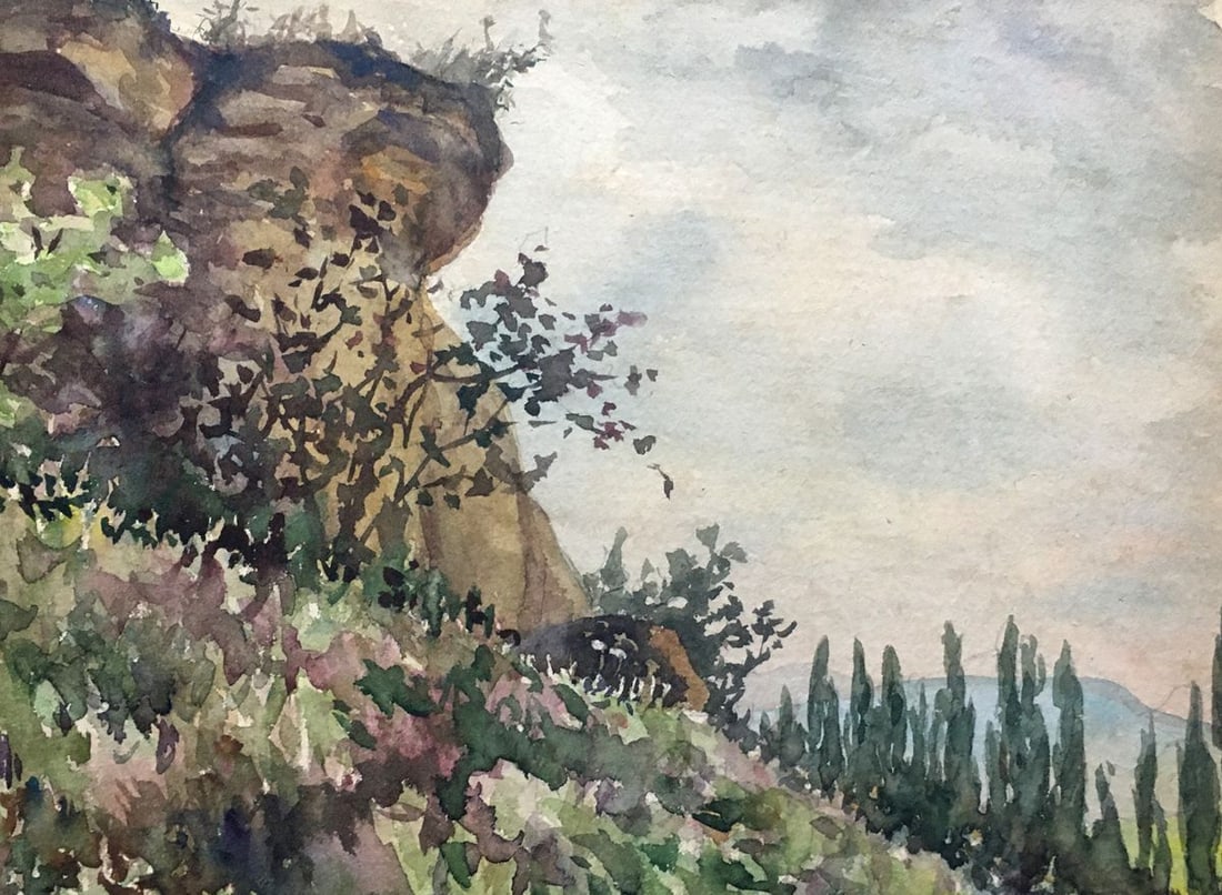 Watercolor painting Cliffs Dmitry Lednev - 7