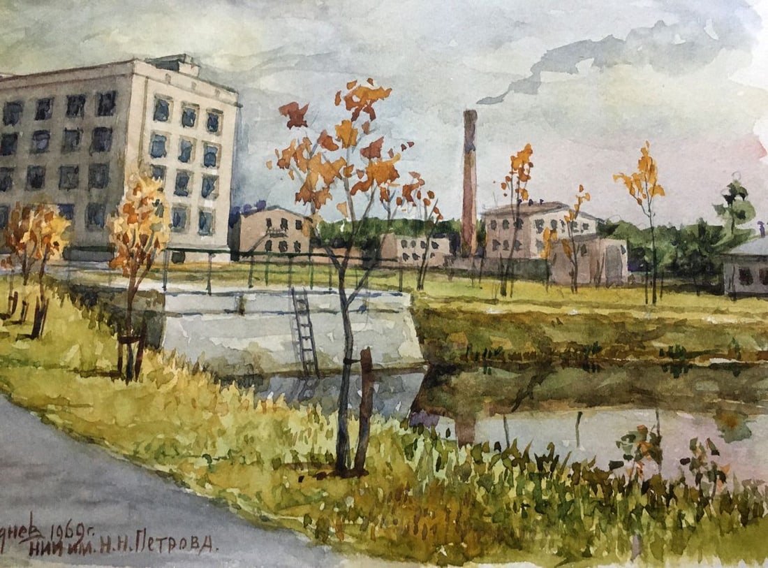 Watercolor painting Factory Dmitry Lednev - 6