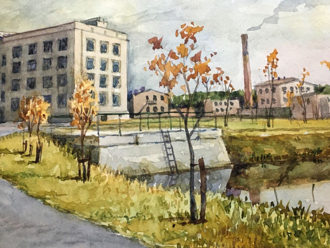 Watercolor painting Factory Dmitry Lednev - 8