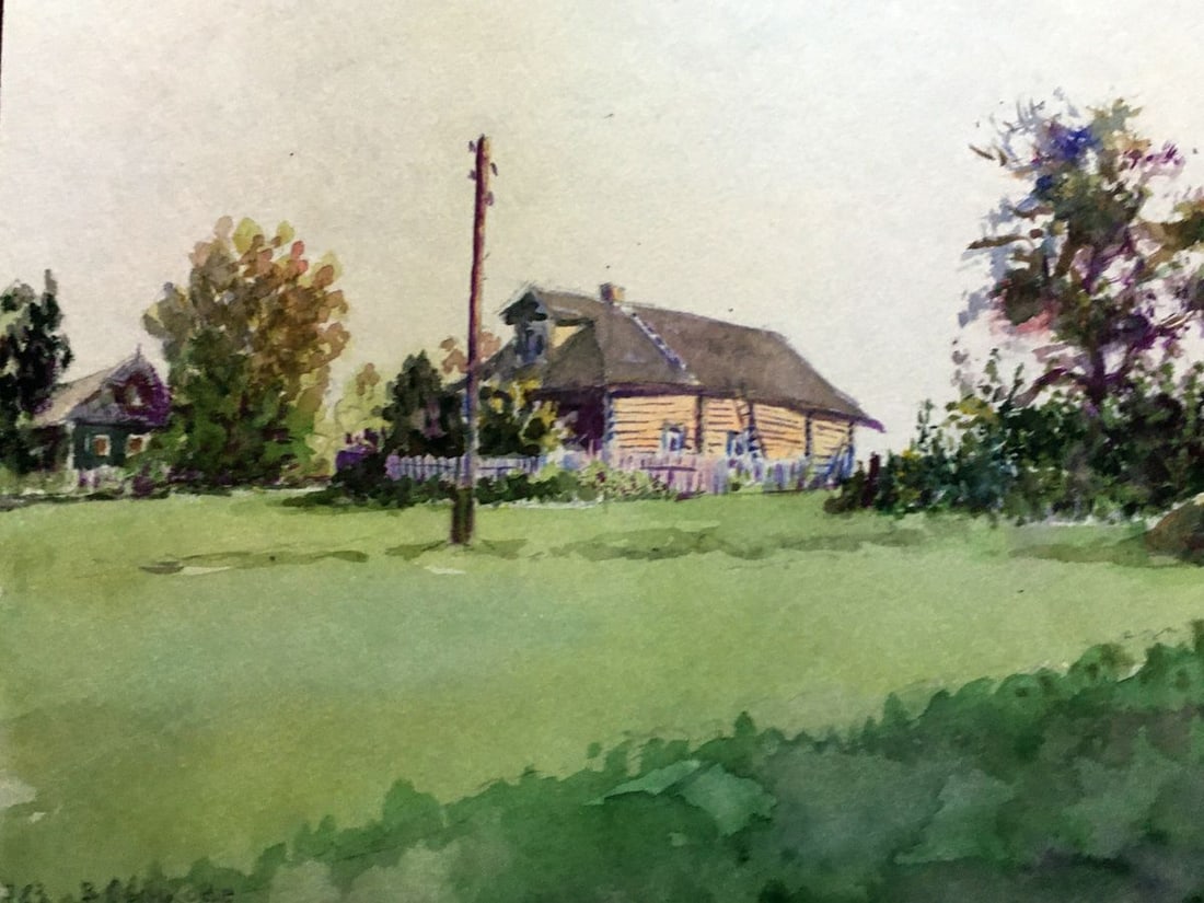 Watercolor painting Motherland Dmitry Lednev - 2