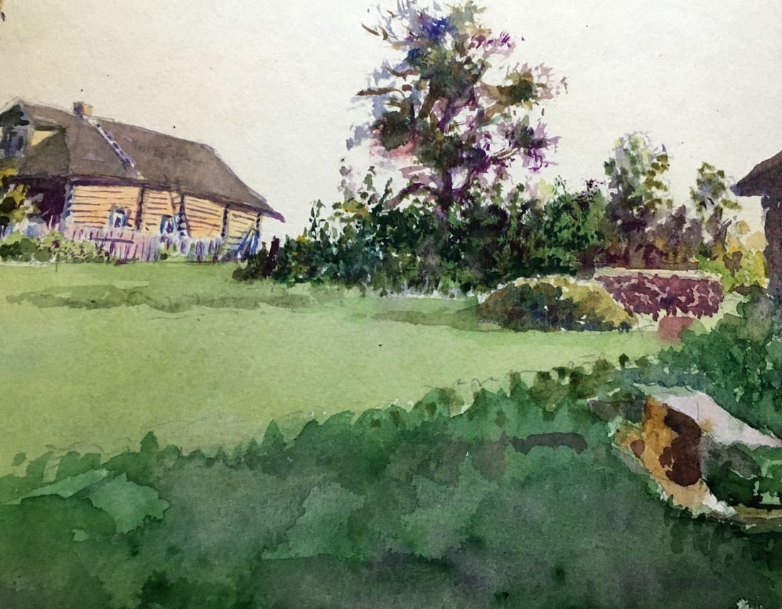 Watercolor painting Motherland Dmitry Lednev - 6