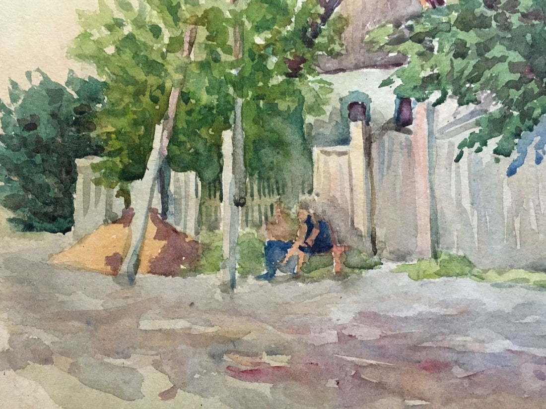 Watercolor painting Street Dmitry Lednev - 5