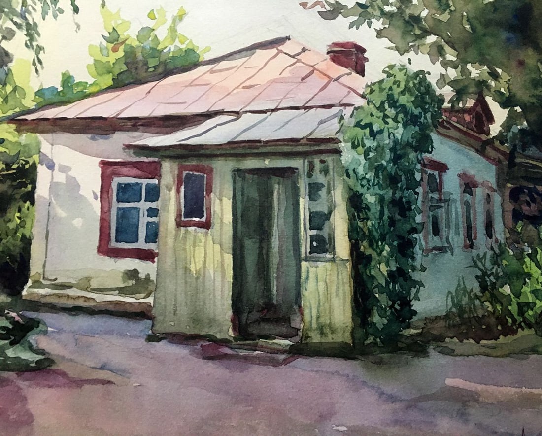 Watercolor painting Summer morning Dmitry Lednev - 3