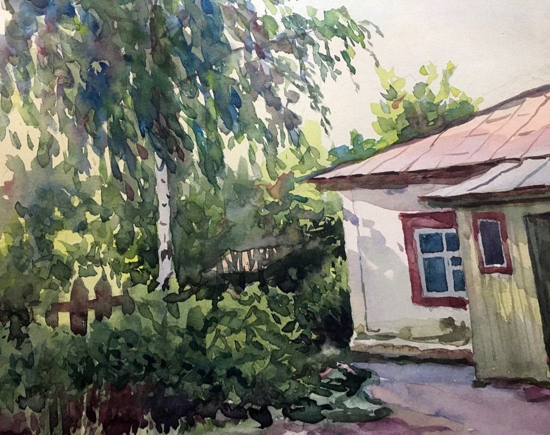 Watercolor painting Summer morning Dmitry Lednev - 4