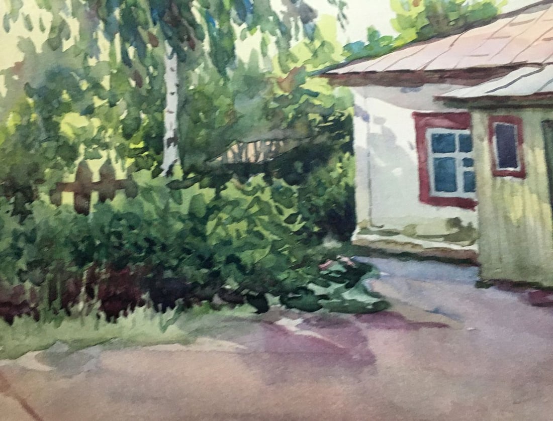 Watercolor painting Summer morning Dmitry Lednev - 5