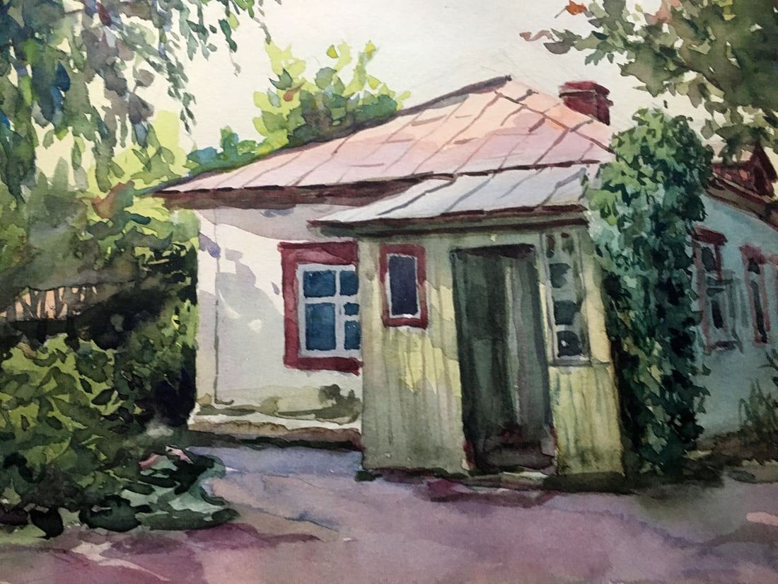 Watercolor painting Summer morning Dmitry Lednev - 6