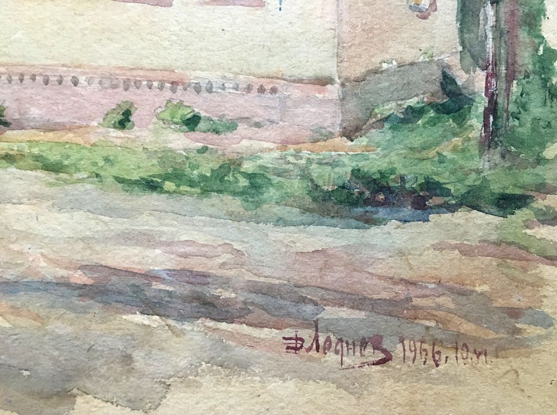 Watercolor painting Village Dmitry Lednev - 3