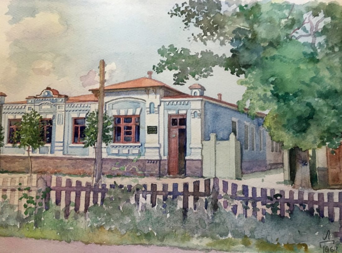 Watercolor painting Museum Dmitry Lednev - 2