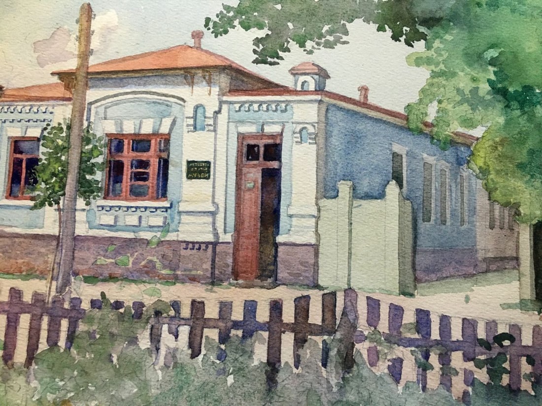 Watercolor painting Museum Dmitry Lednev - 4