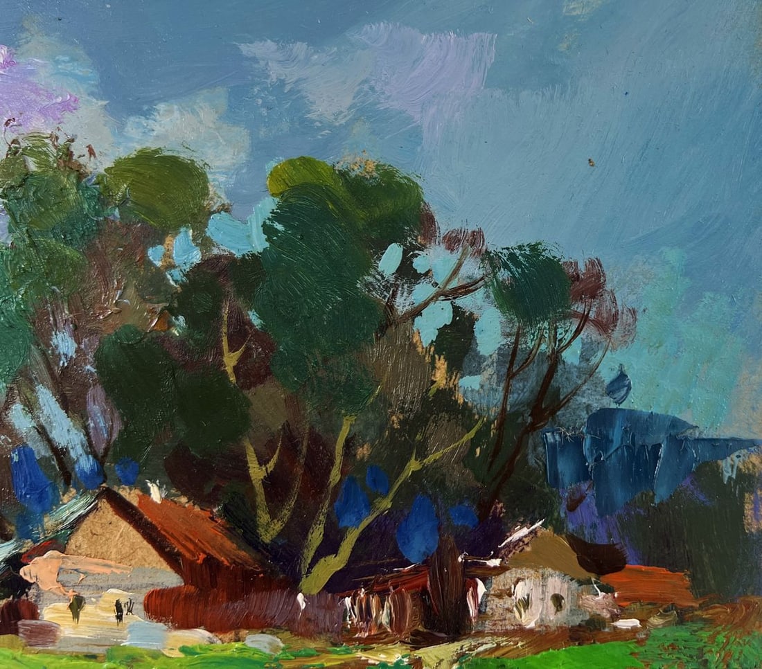 Oil painting The river flows past the village Yuriy Suprunchuk - 4