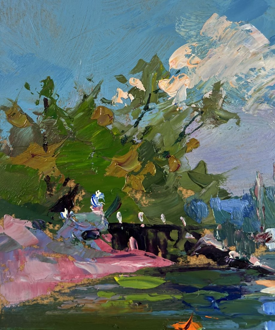 Oil painting City river in summer Yuriy Suprunchuk - 5