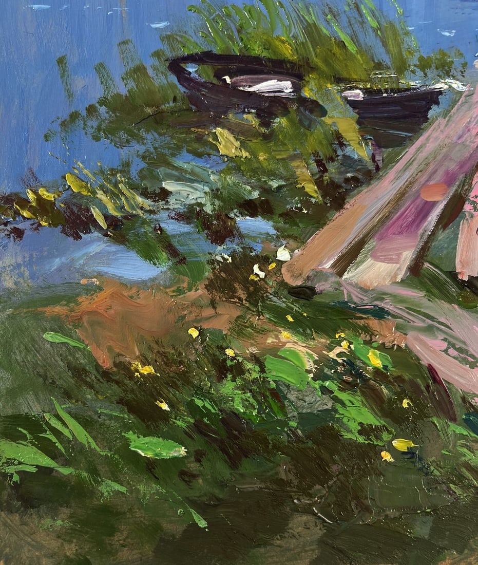 Oil painting People looking at the flow of river Yuriy Suprunchuk - 7