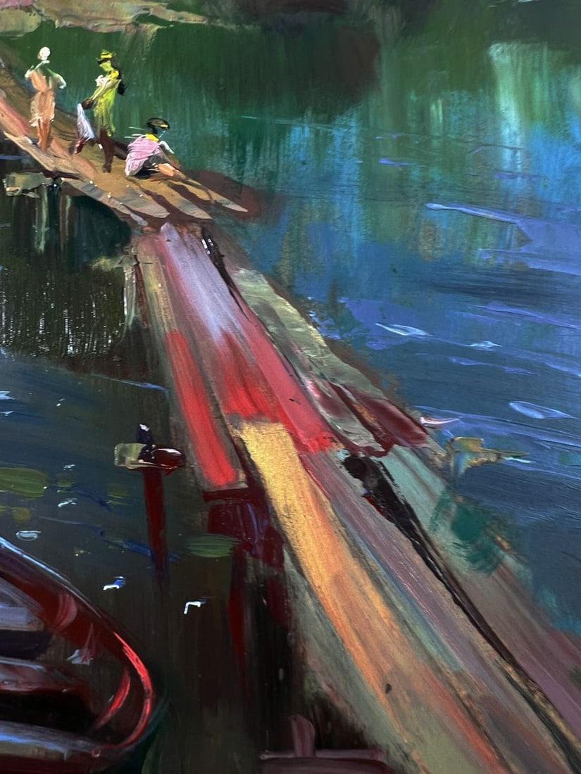 Oil painting Children are walking by the river Yuriy Suprunchuk - 6