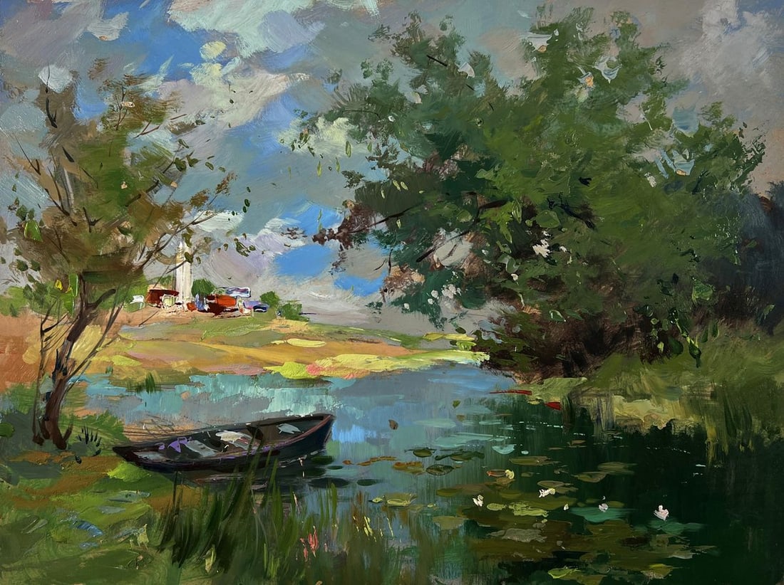 Oil painting River near the village Yuriy Suprunchuk - 3