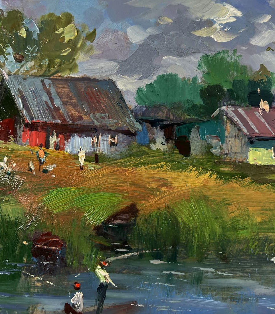 Oil painting Life by the village river Yuriy Suprunchuk - 5