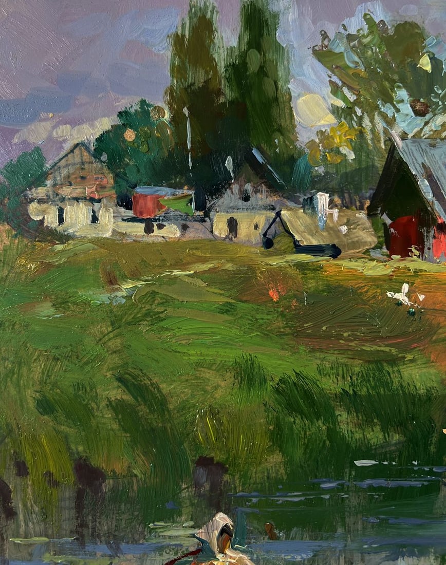 Oil painting Life by the village river Yuriy Suprunchuk - 6