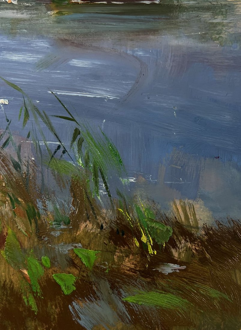 Oil painting Life by the village river Yuriy Suprunchuk - 9