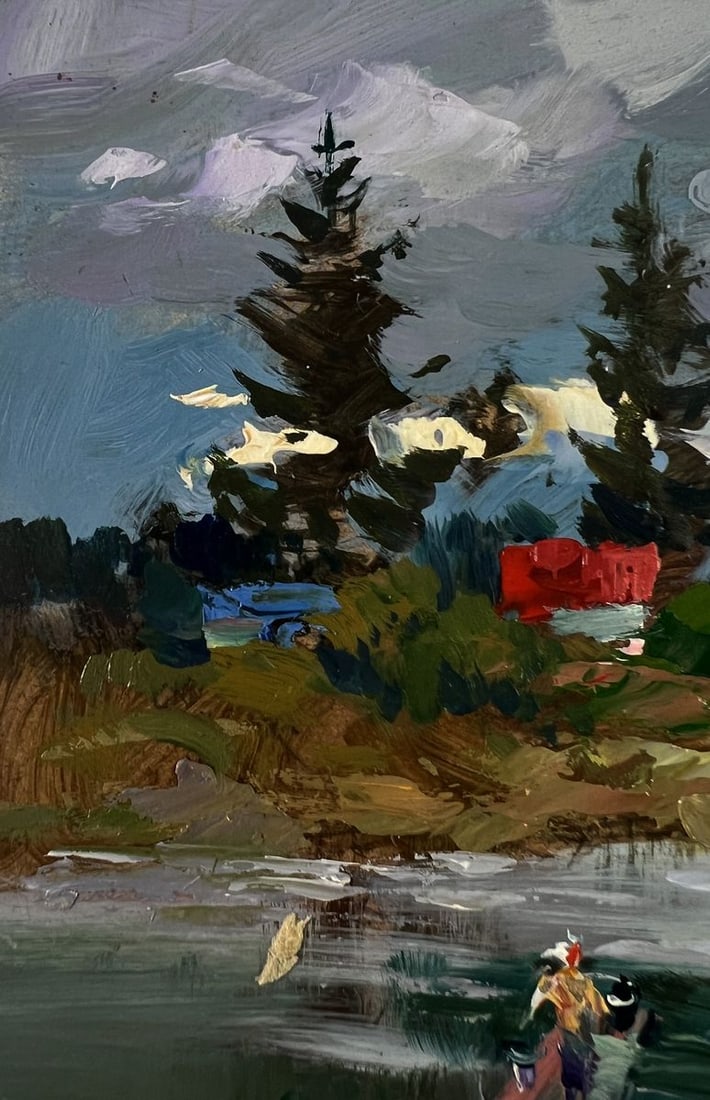 Oil painting Girl on the river bridge Yuriy Suprunchuk - 5