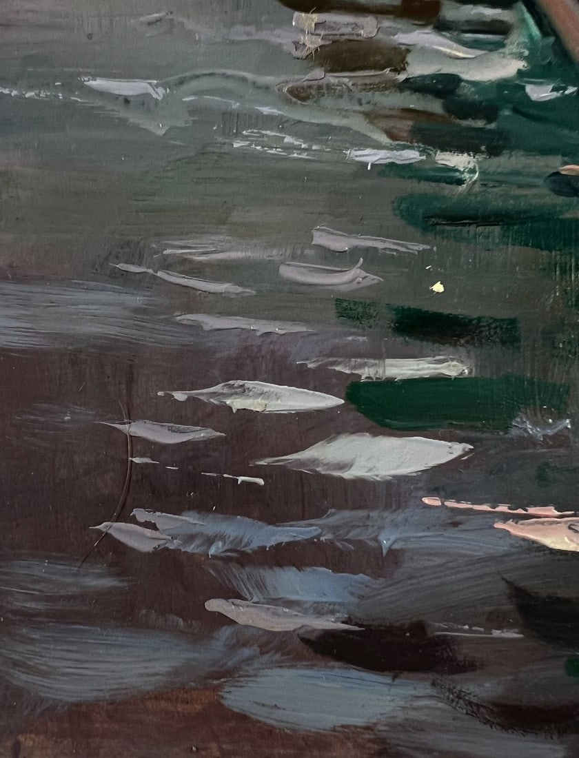 Oil painting Girl on the river bridge Yuriy Suprunchuk - 7