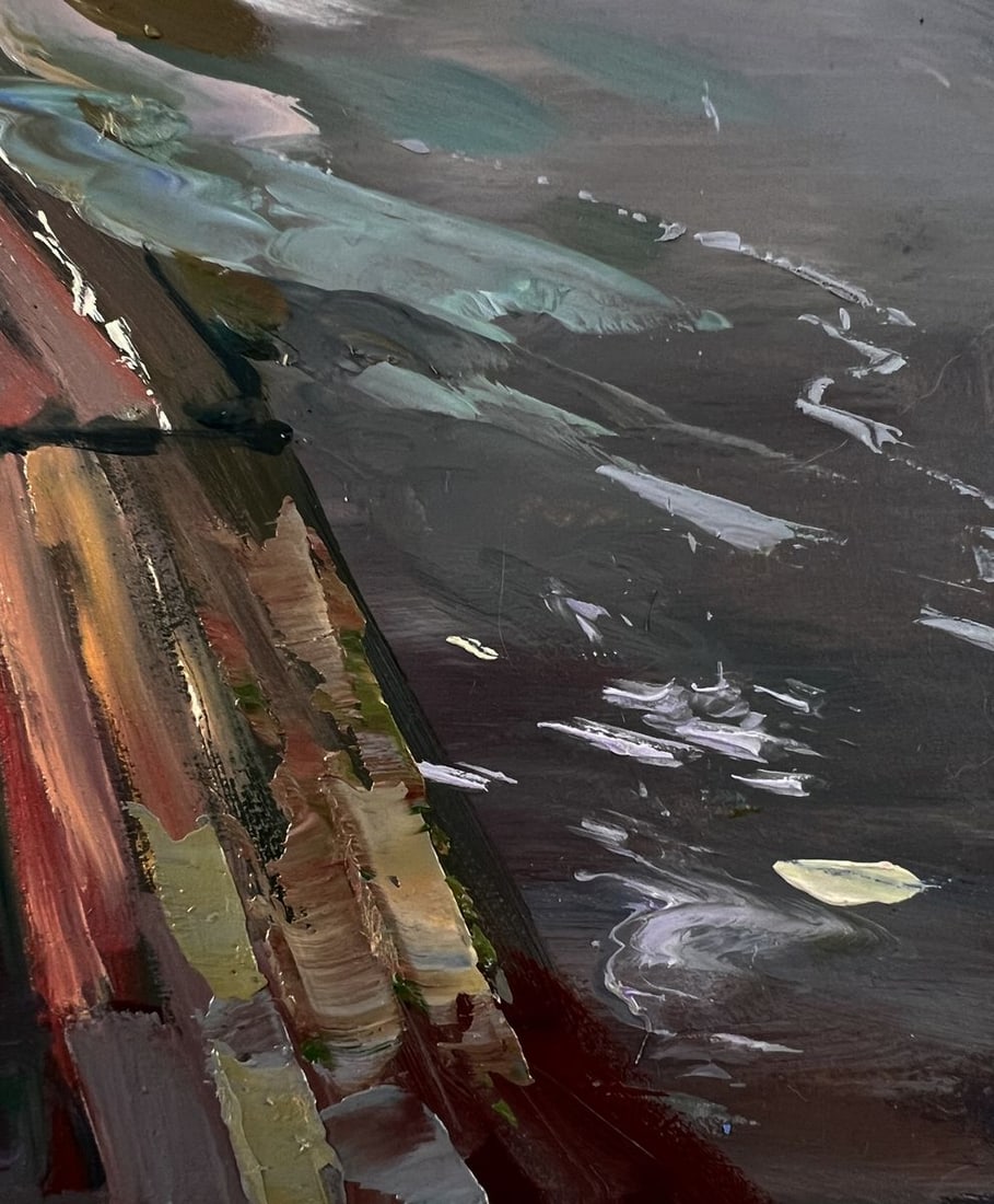 Oil painting Girl on the river bridge Yuriy Suprunchuk - 8