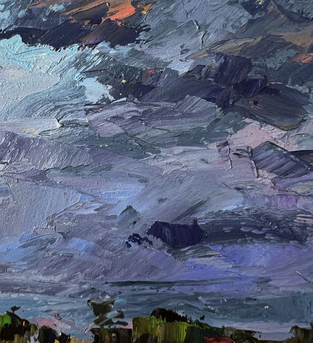 Oil painting A river near a field Boris Serdyuk - 5