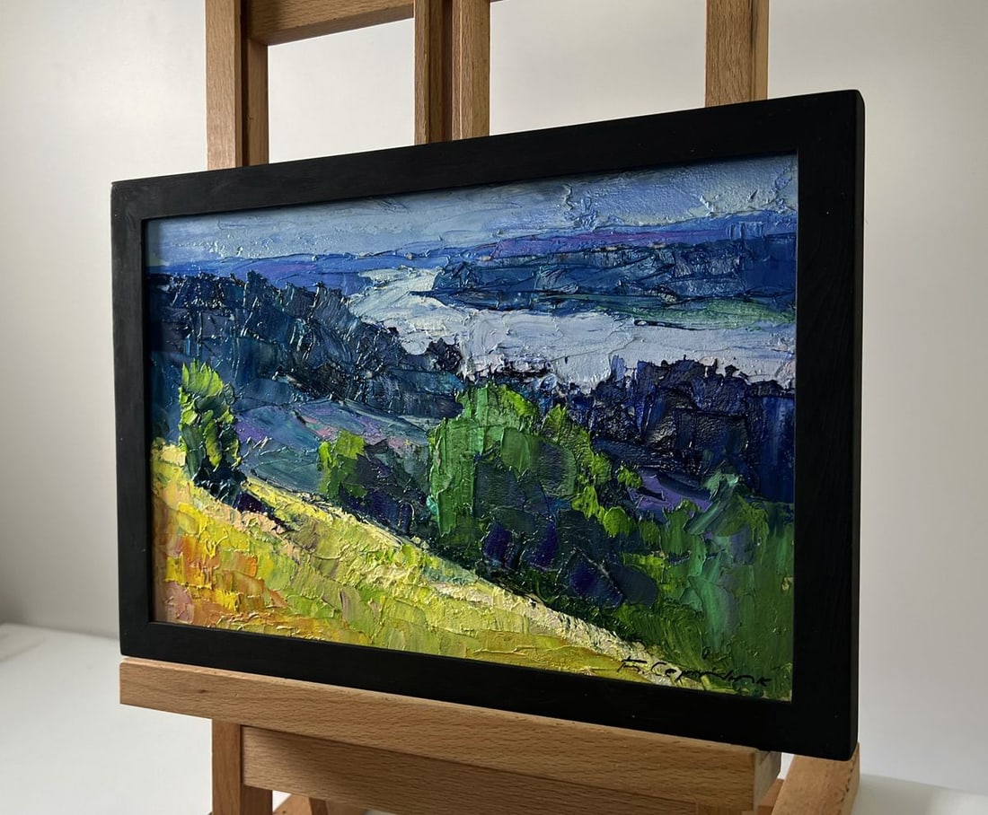 Oil painting The river flows along the forest Boris Serdyuk - 2