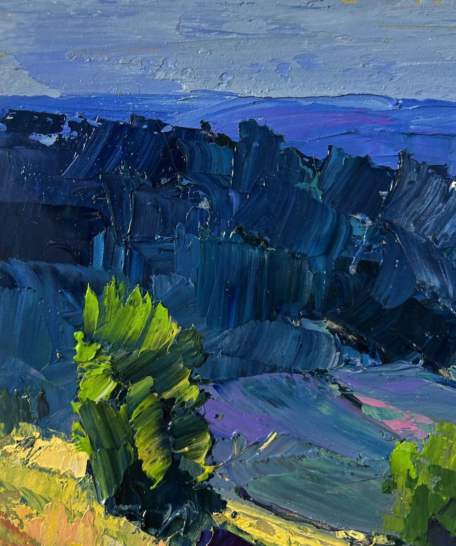 Oil painting The river flows along the forest Boris Serdyuk - 6