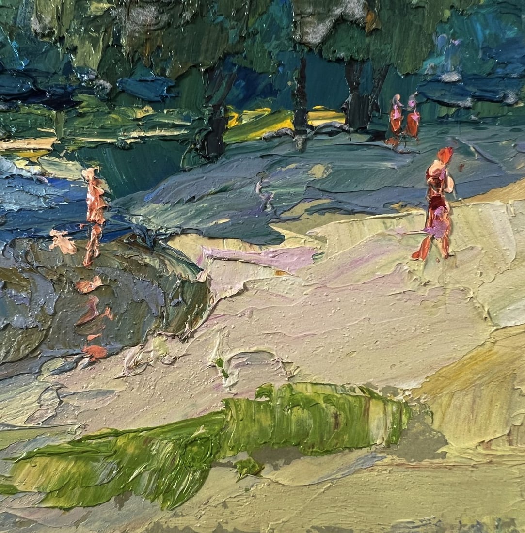 Oil painting People are relaxing on the river Boris Serdyuk - 8