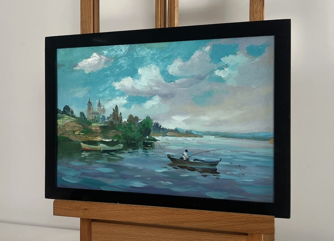 Oil painting Summer quiet fishing Yuriy Suprunchuk - 2
