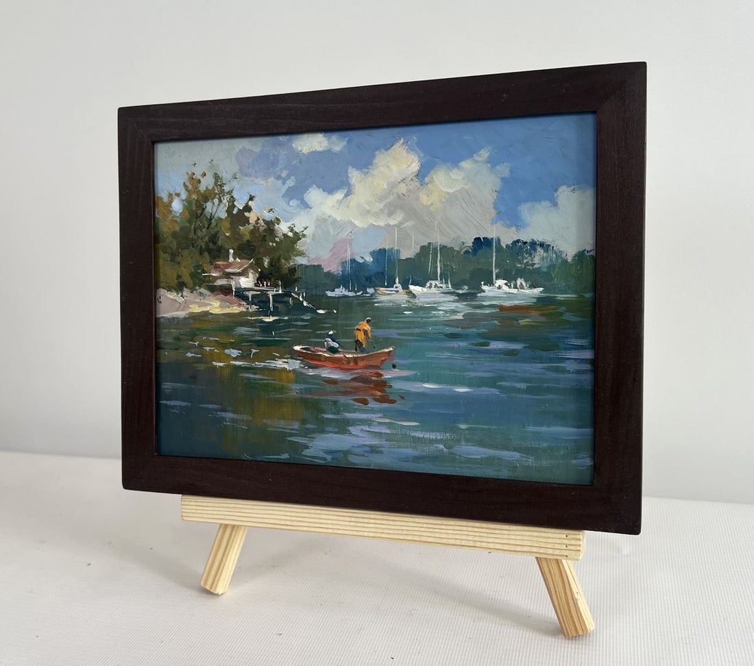 Oil painting At the summer yacht club Yuriy Suprunchuk - 2