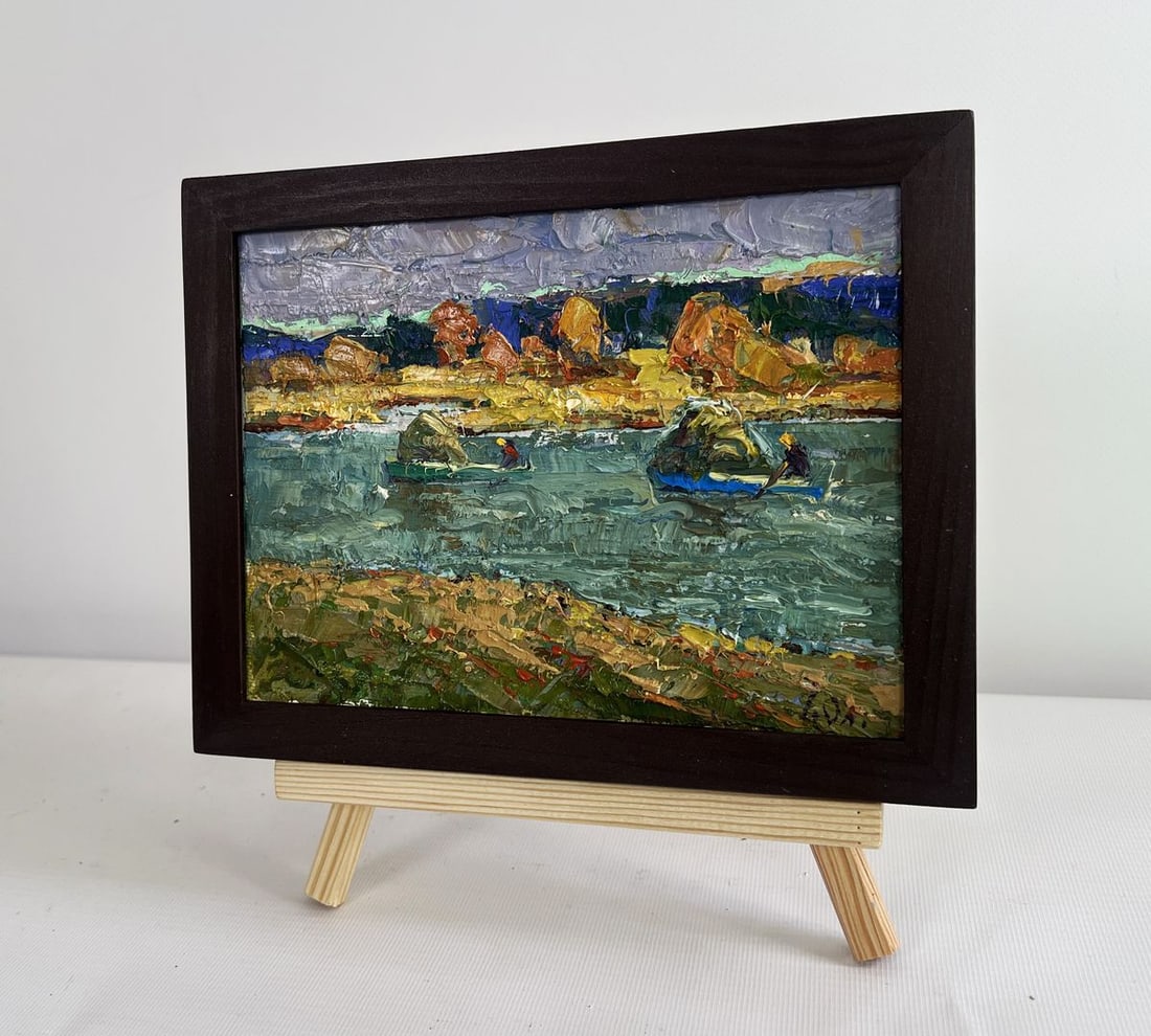 Oil painting Above the evening silence by the river Alex Kalenyuk - 2