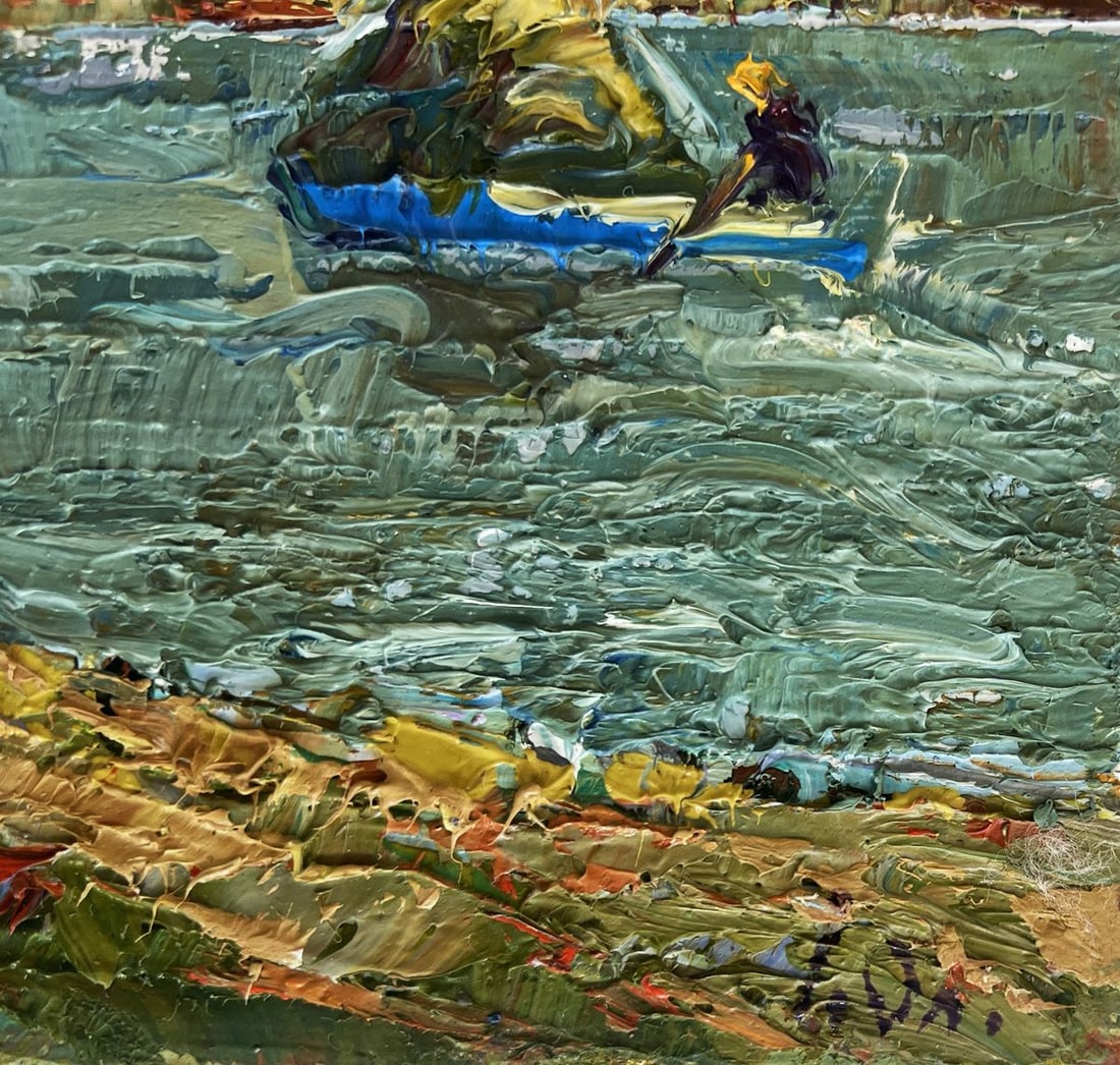 Oil painting Above the evening silence by the river Alex Kalenyuk - 4