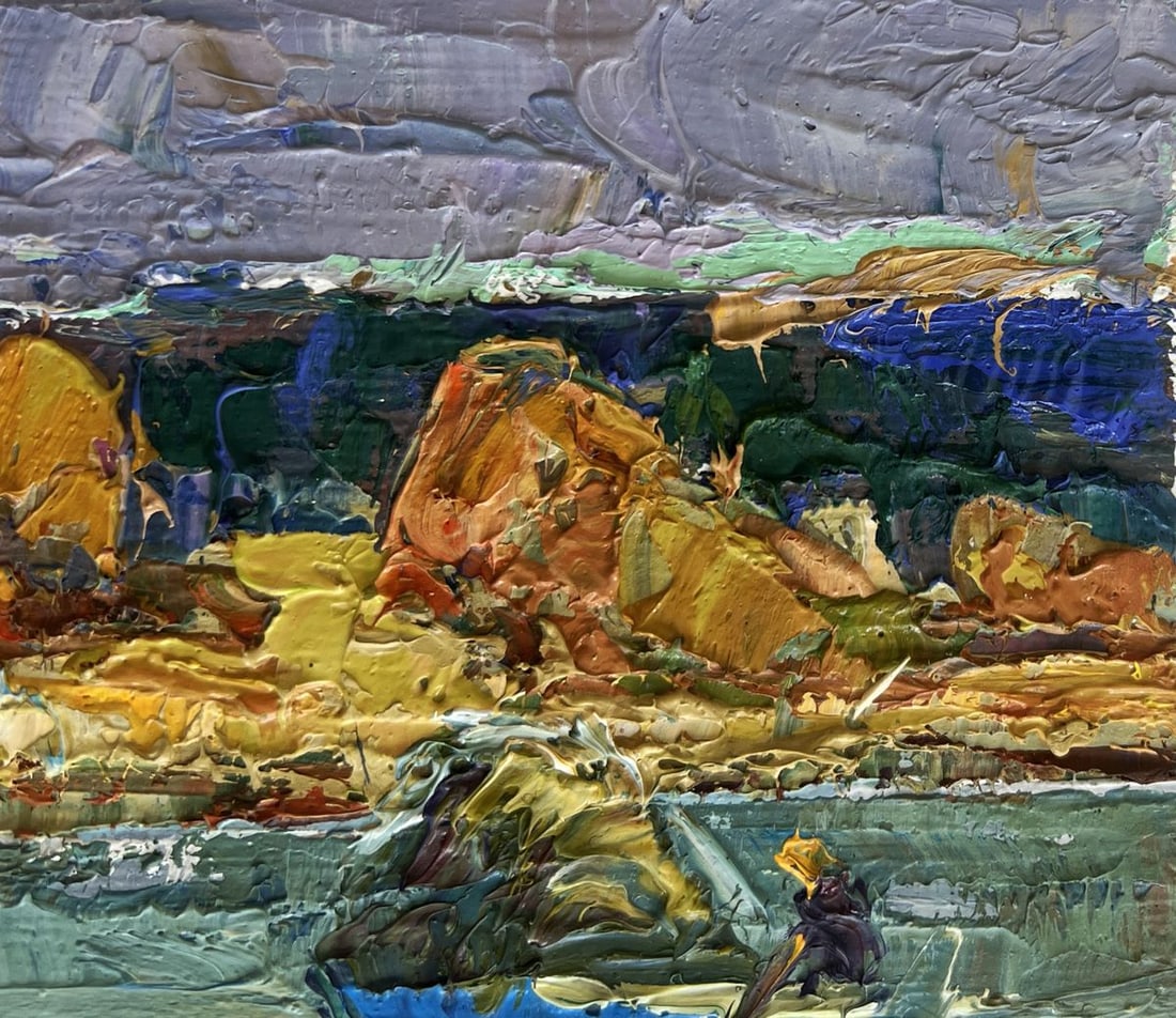 Oil painting Above the evening silence by the river Alex Kalenyuk - 5